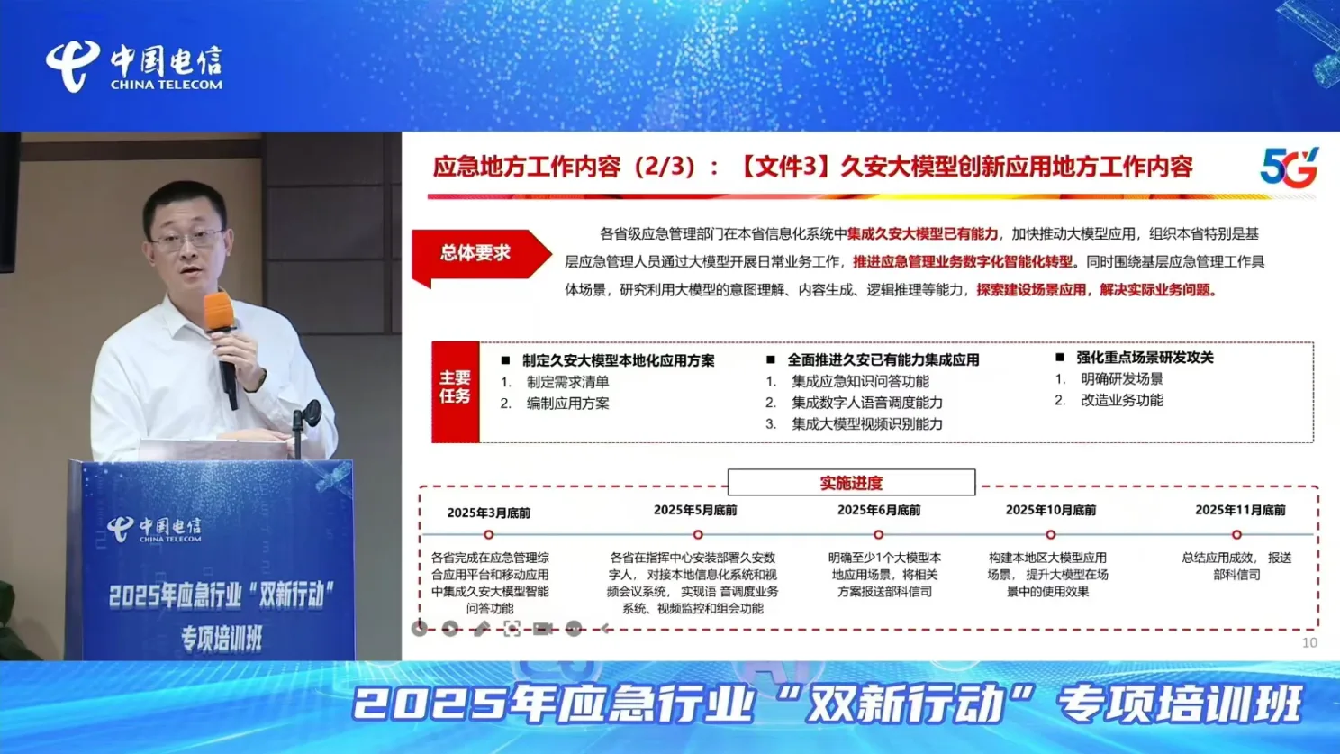 中国电信专项培训直播画面